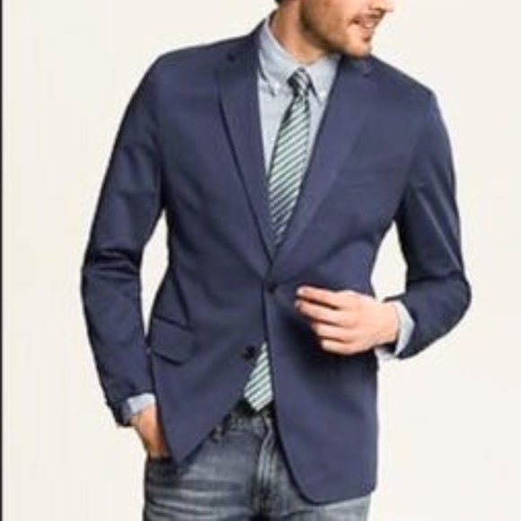 Banana Republic Other - Banana Republic Tailored Fit Cotton/Linen Navy Blue Blazer 44R